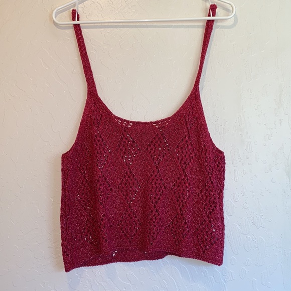 NWT Free People sweater tank pink cropped size Lg - Picture 8 of 12
